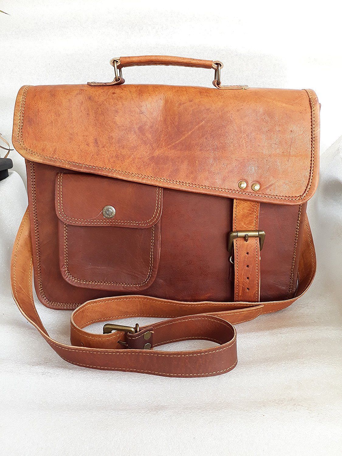 Bag Leather Vintage School Messenger Shoulder Men Satchel S Laptop Briefcase New 24Hr Smart
